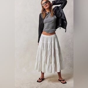 Free people ruffle tiered midi skirt
